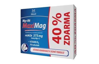 ZDROVIT MaxiMag Hořčík 375mg+B6 40% ZDARMA 70 tobolek